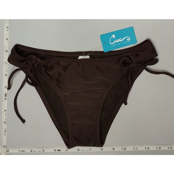 NWT California Waves Foward Side Deco Tie Brown bikini bottom - Picture 1 of 7